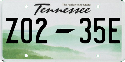 TN license plate Z0235E