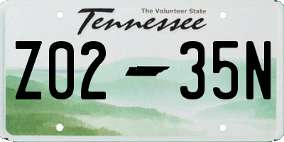 TN license plate Z0235N