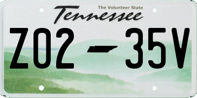 TN license plate Z0235V