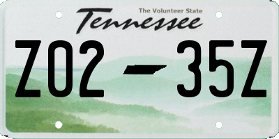 TN license plate Z0235Z