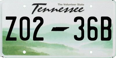 TN license plate Z0236B