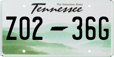TN license plate Z0236G