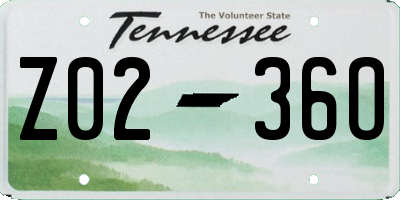 TN license plate Z0236O