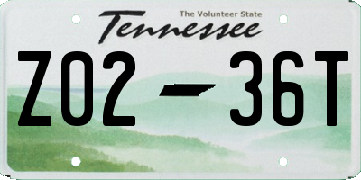 TN license plate Z0236T