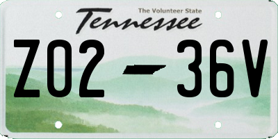 TN license plate Z0236V