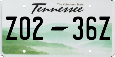 TN license plate Z0236Z