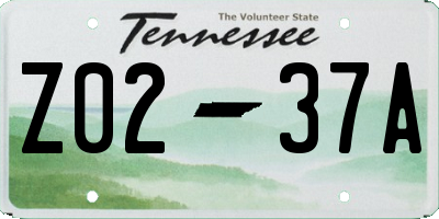 TN license plate Z0237A