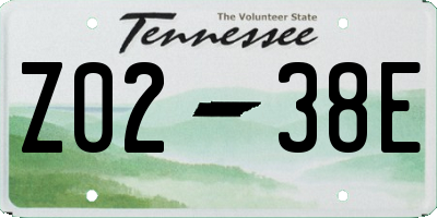 TN license plate Z0238E