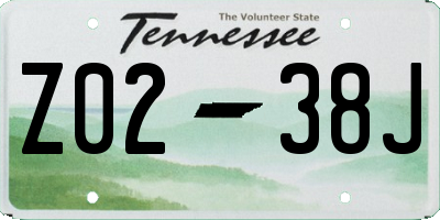TN license plate Z0238J