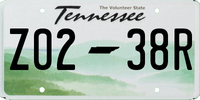 TN license plate Z0238R