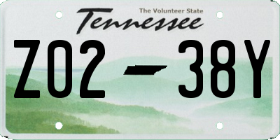 TN license plate Z0238Y