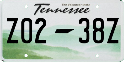 TN license plate Z0238Z