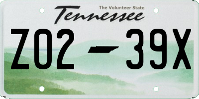 TN license plate Z0239X