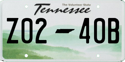 TN license plate Z0240B