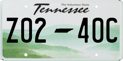 TN license plate Z0240C