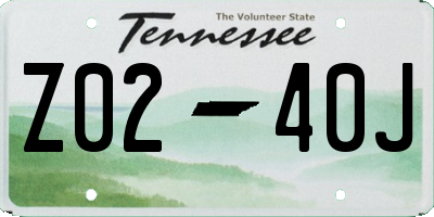 TN license plate Z0240J