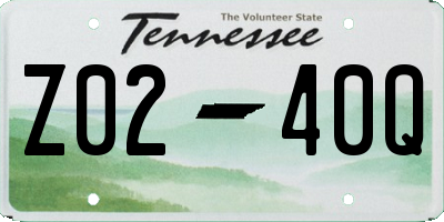 TN license plate Z0240Q