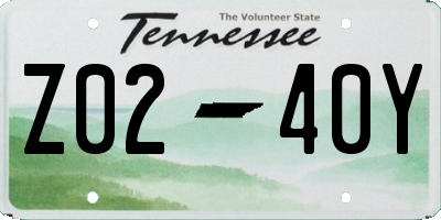 TN license plate Z0240Y