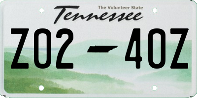 TN license plate Z0240Z