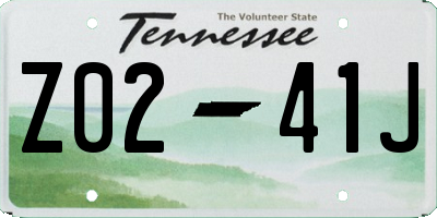 TN license plate Z0241J