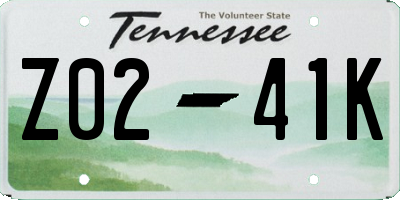 TN license plate Z0241K