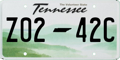 TN license plate Z0242C