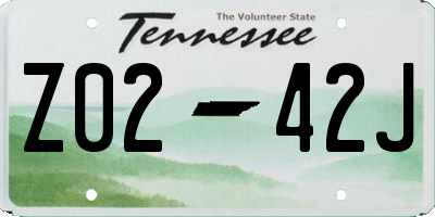 TN license plate Z0242J