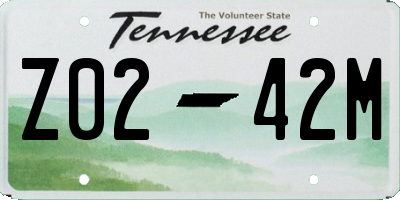TN license plate Z0242M