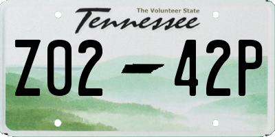 TN license plate Z0242P