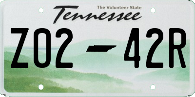 TN license plate Z0242R