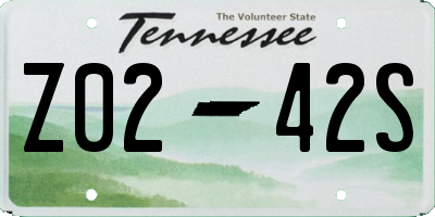 TN license plate Z0242S