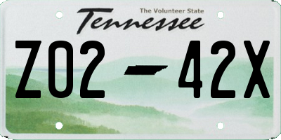 TN license plate Z0242X