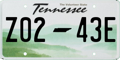 TN license plate Z0243E