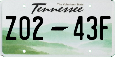 TN license plate Z0243F