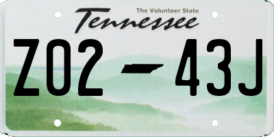 TN license plate Z0243J