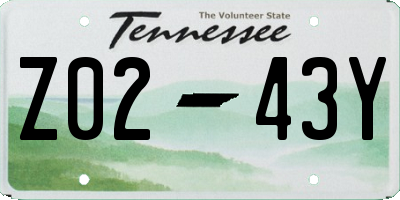 TN license plate Z0243Y
