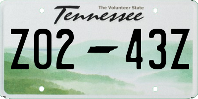 TN license plate Z0243Z