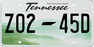 TN license plate Z0245D
