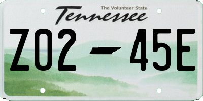 TN license plate Z0245E