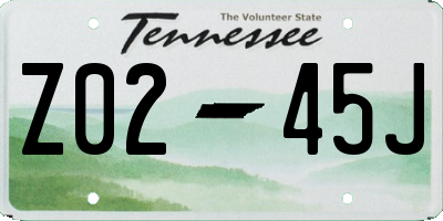 TN license plate Z0245J