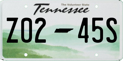 TN license plate Z0245S