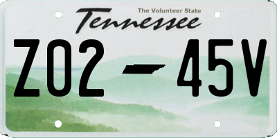 TN license plate Z0245V
