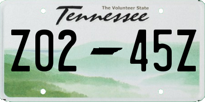 TN license plate Z0245Z