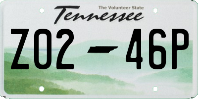 TN license plate Z0246P