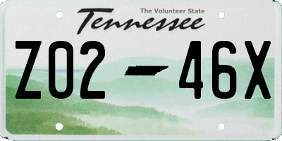 TN license plate Z0246X