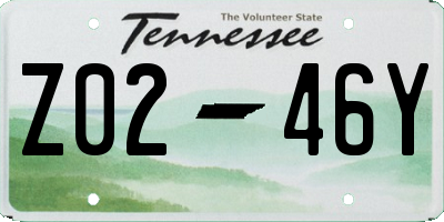 TN license plate Z0246Y