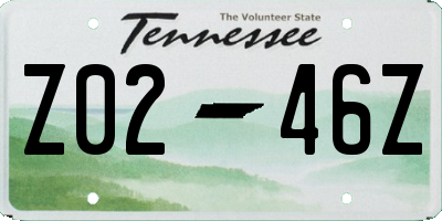 TN license plate Z0246Z