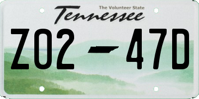 TN license plate Z0247D