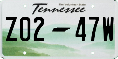 TN license plate Z0247W