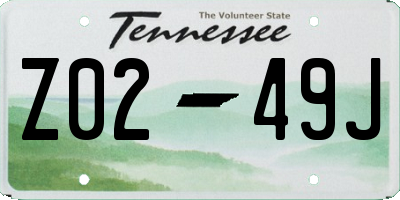 TN license plate Z0249J